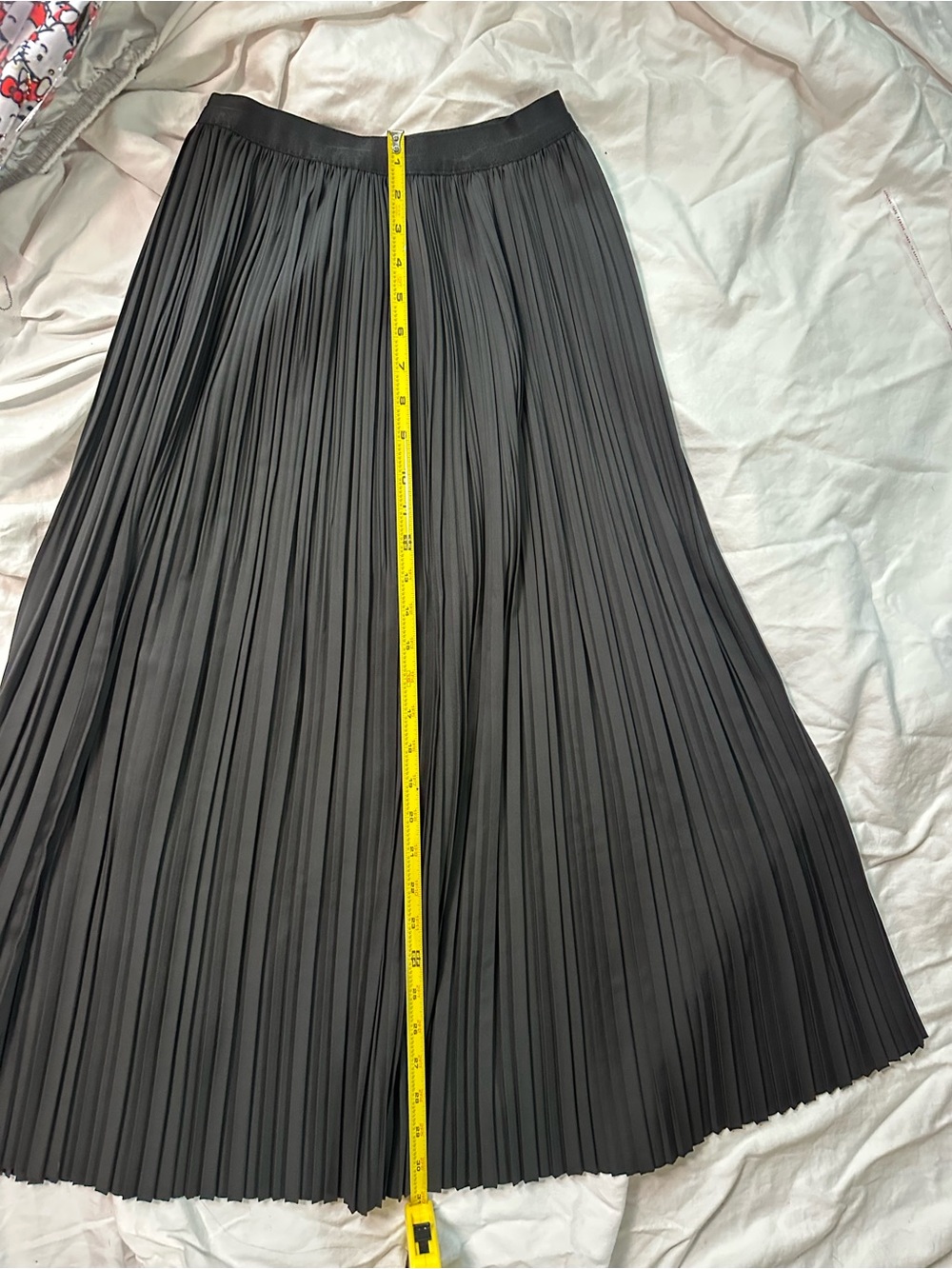 Women's Black Pleated Midi Skirt - Picture 2 of 5